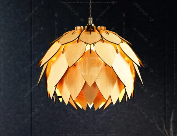 Laser Cut Acrylic Lotus Pendant Lamp with Smart RGB WiFi Control - Image 4